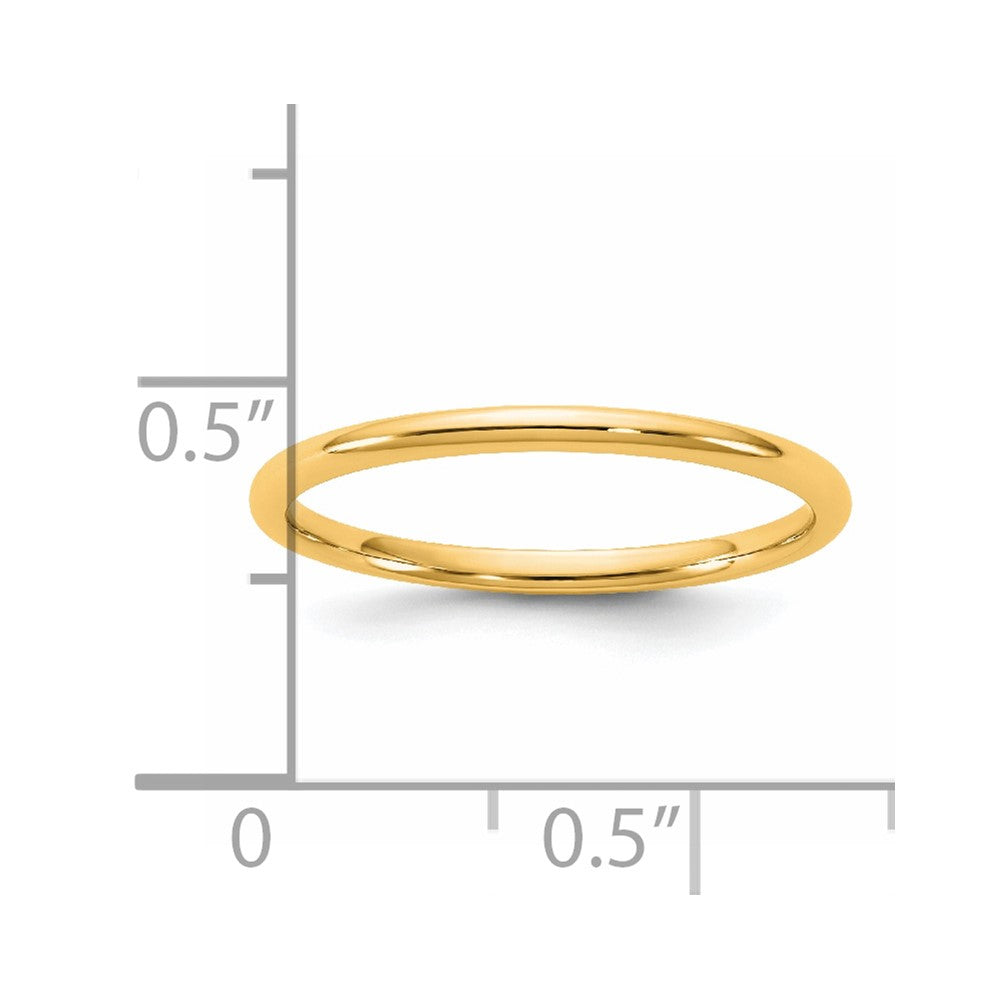 14K Yellow Gold 1.5mm Lightweight Comfort Fit Band