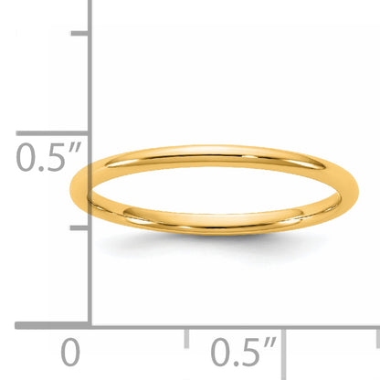 14K Yellow Gold 1.5mm Lightweight Comfort Fit Band