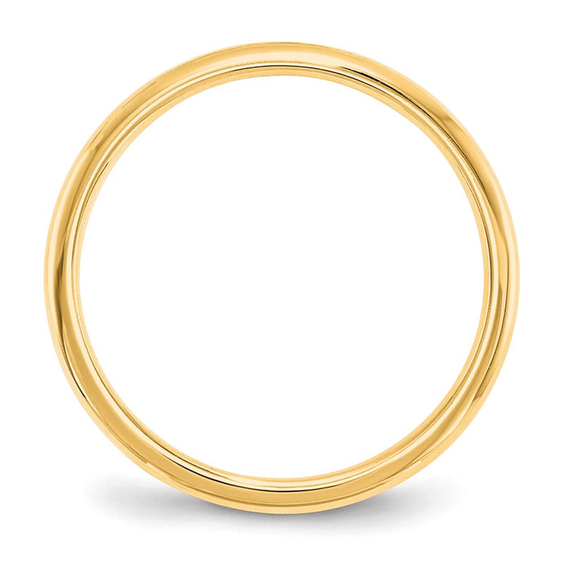 14k Yellow Gold 2mm Lightweight Comfort Fit Wedding Band Ring