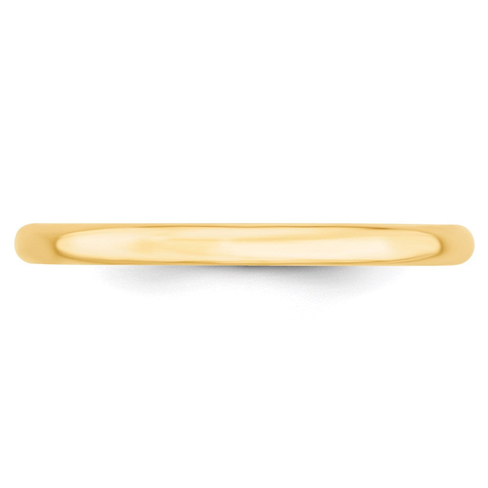 18k Yellow Gold 2mm Lightweight Comfort Fit Wedding Band Ring