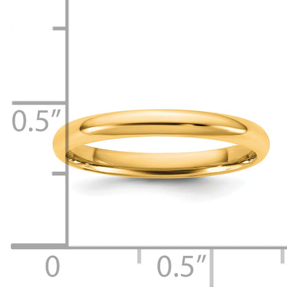 14K Yellow Gold 2.5mm Lightweight Comfort Fit Band
