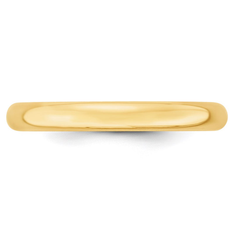 14k Yellow Gold 3mm Lightweight Comfort Fit Wedding Band Ring