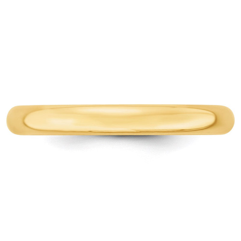 18k Yellow Gold 3mm Lightweight Comfort Fit Wedding Band Ring