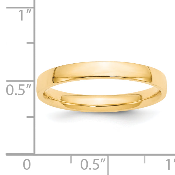 Solid 14K Yellow Gold 3mm Light Weight Comfort Fit Men's/Women's Wedding Band Ring Size 10