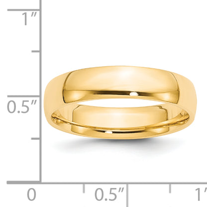 Solid 14K Yellow Gold 5mm Light Weight Comfort Fit Men's/Women's Wedding Band Ring Size 10