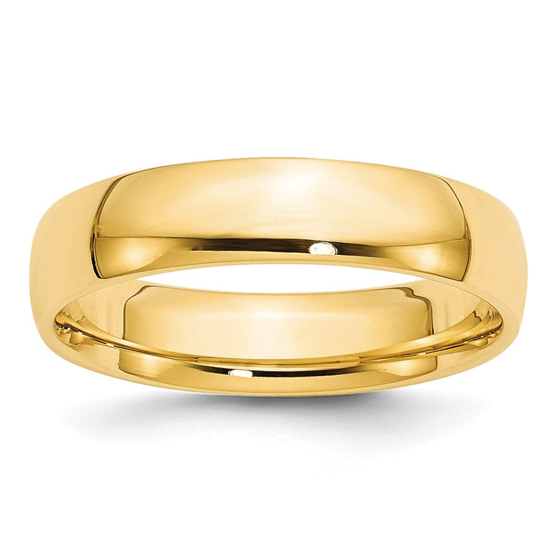 14k Yellow Gold 5mm Lightweight Comfort Fit Wedding Band Ring