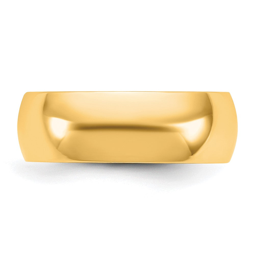 10K Yellow Gold 10Ky 6.5mm Lightweight Comfort Fit Band Size 14