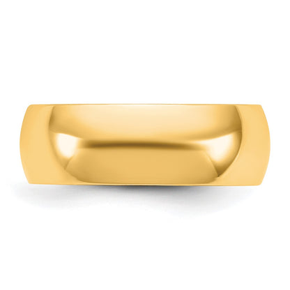 10K Yellow Gold 10Ky 6.5mm Lightweight Comfort Fit Band Size 14