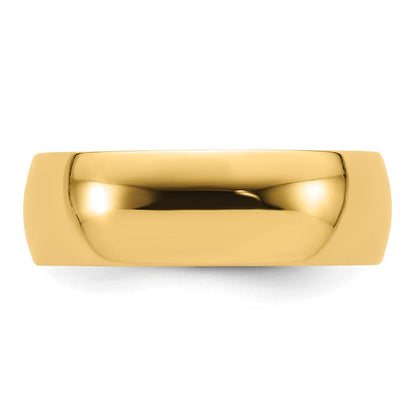 18k Yellow Gold 7mm Lightweight Comfort Fit Wedding Band Ring