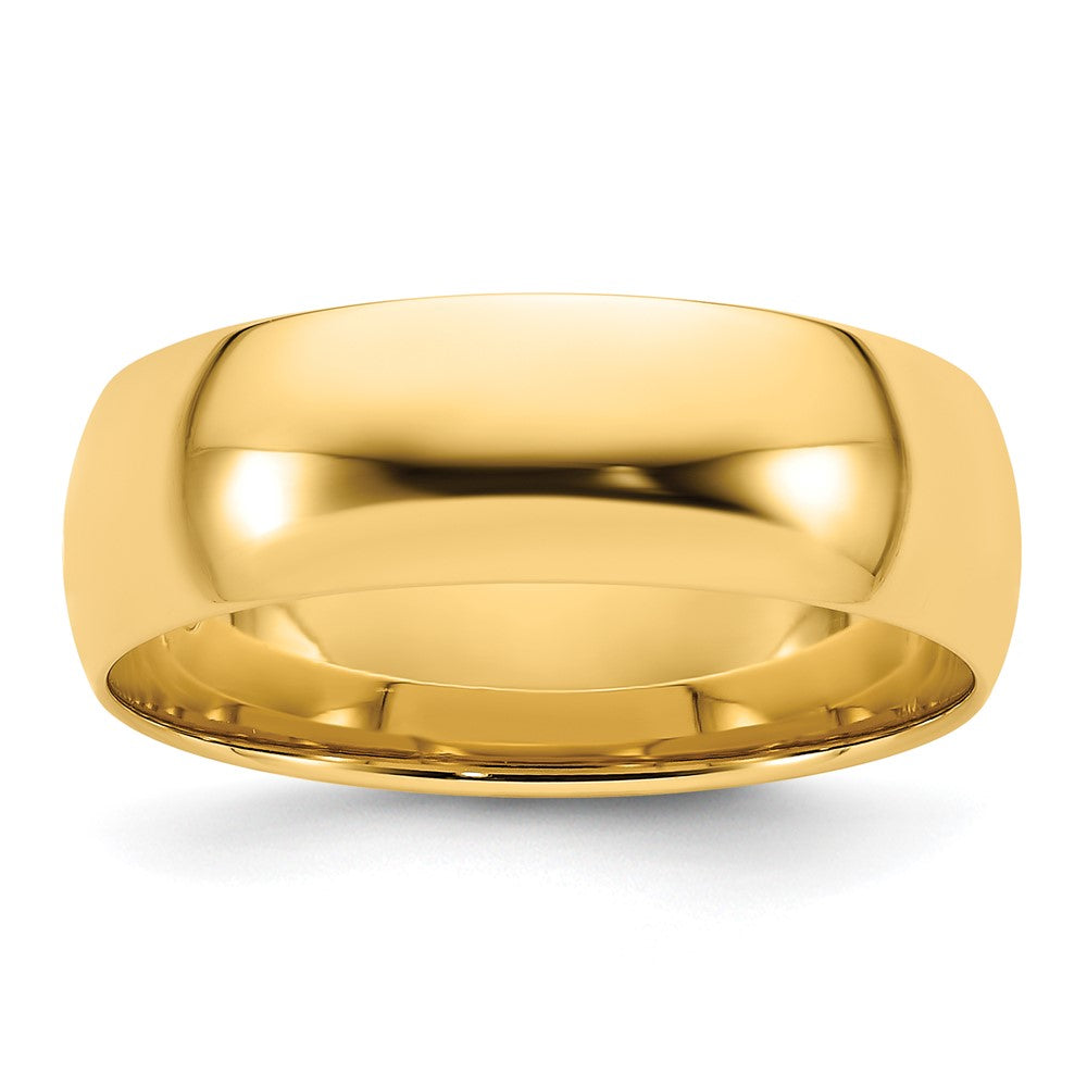 18k Yellow Gold 7mm Lightweight Comfort Fit Wedding Band Ring