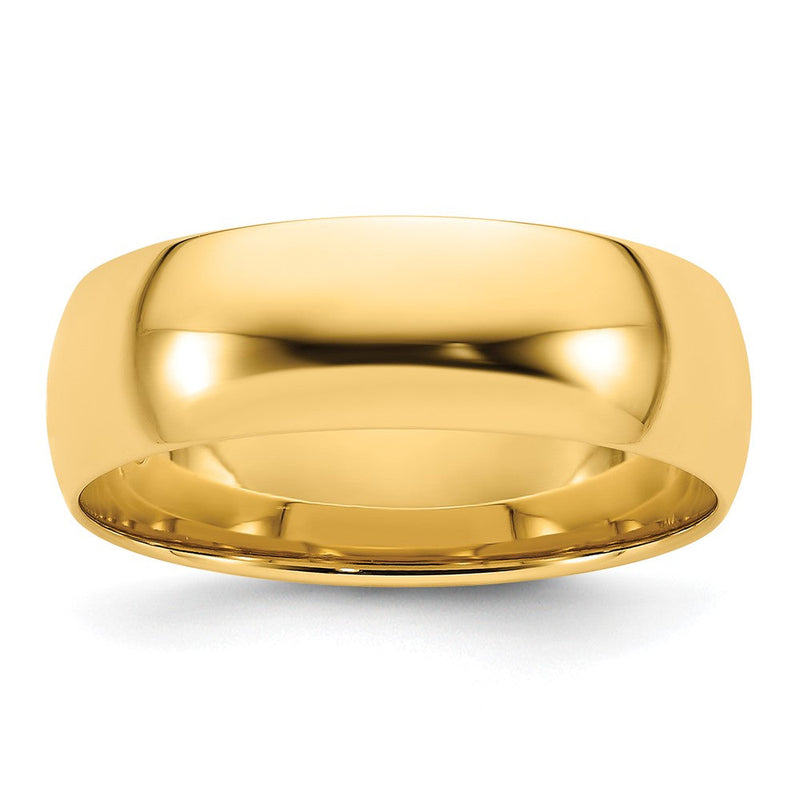 18k Yellow Gold 7mm Lightweight Comfort Fit Wedding Band Ring