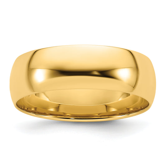 Solid 14K Yellow Gold 7mm Light Weight Comfort Fit Men's/Women's Wedding Band Ring Size 12.5