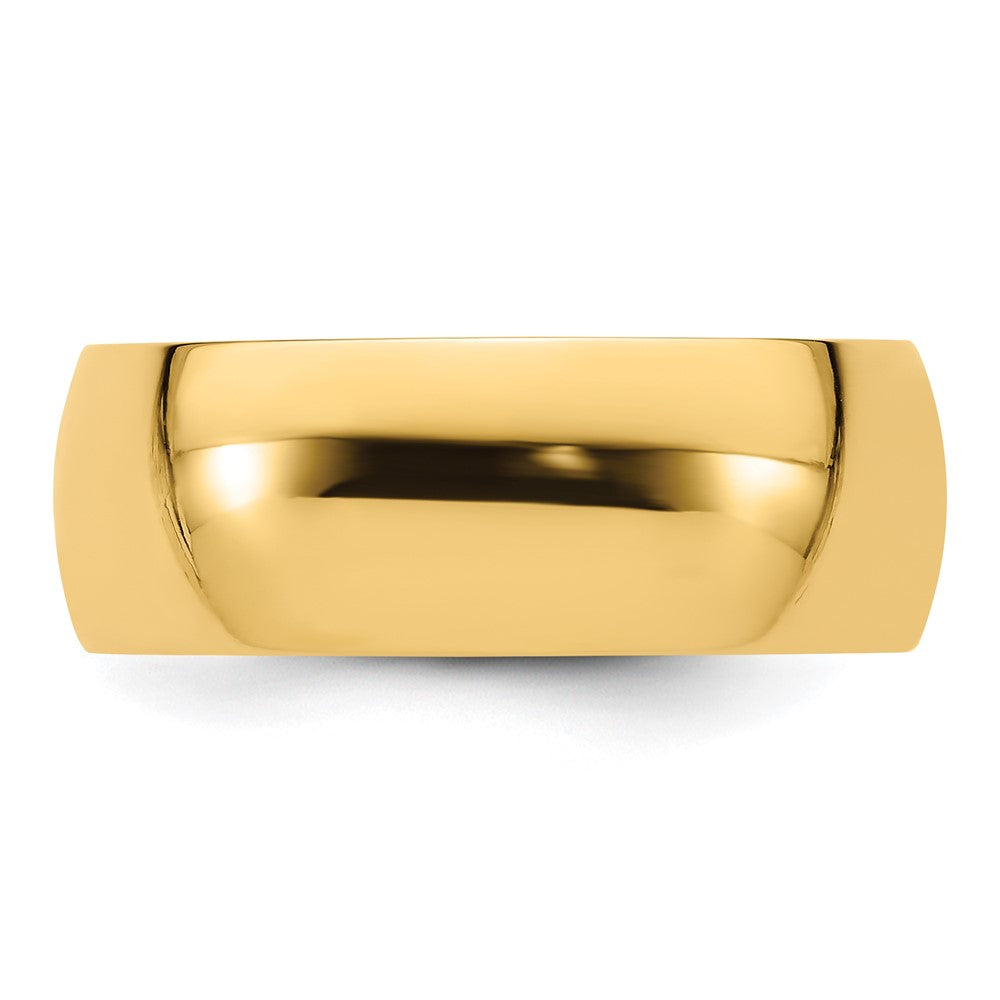 18k Yellow Gold 8mm Lightweight Comfort Fit Wedding Band Ring