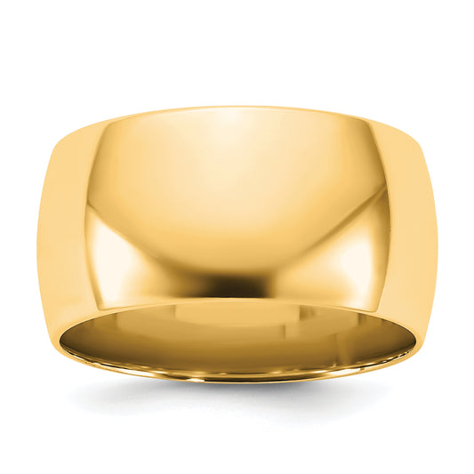 10K Yellow Gold 10Ky 10mm Ltw Comfort Fit Band Size 6.5