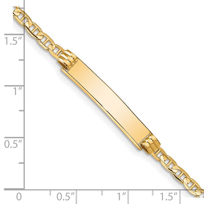 7 Inch 14K Anchor Id Bracelet