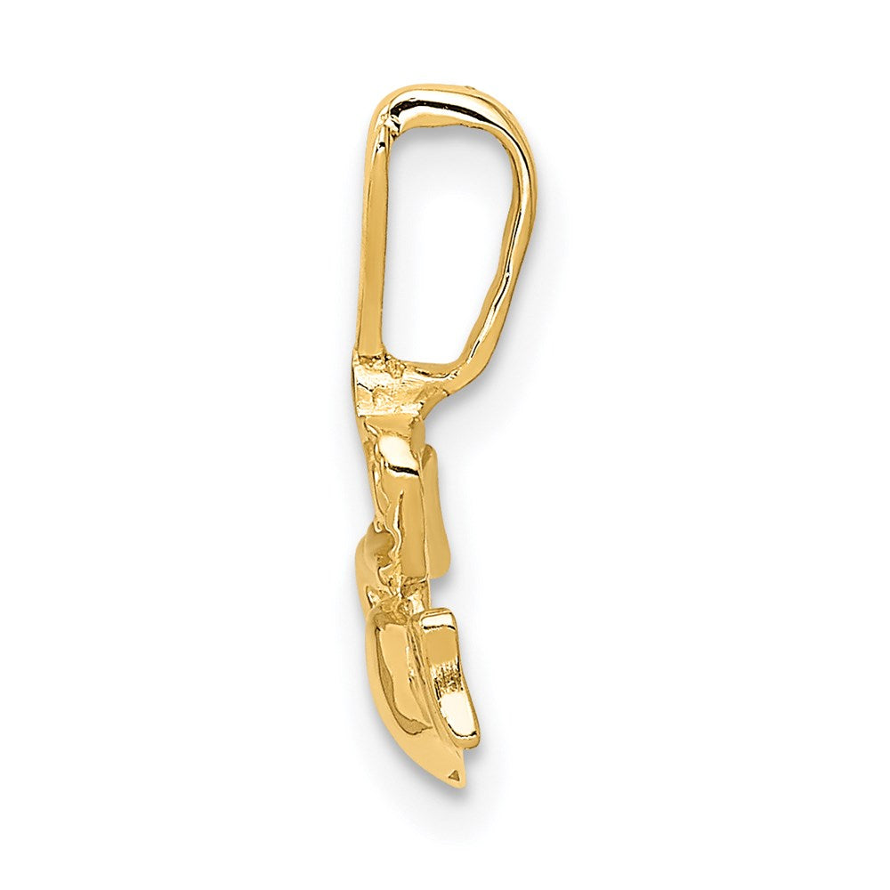 14K Yellow Gold Claddagh Charm