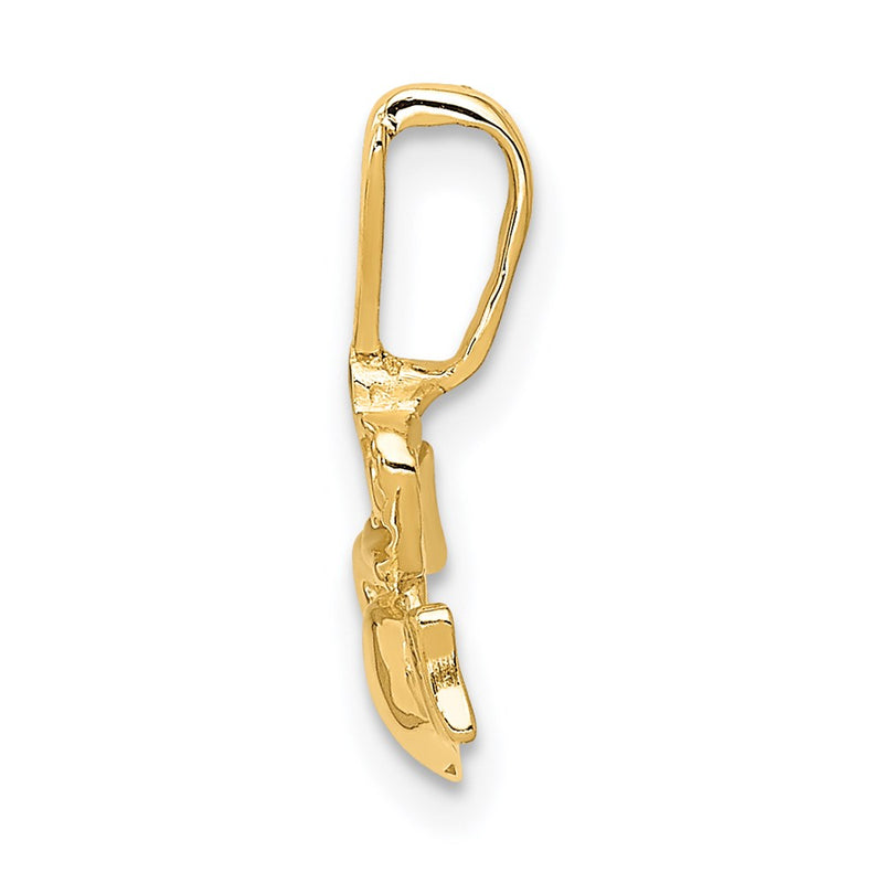 14K Yellow Gold Claddagh Charm