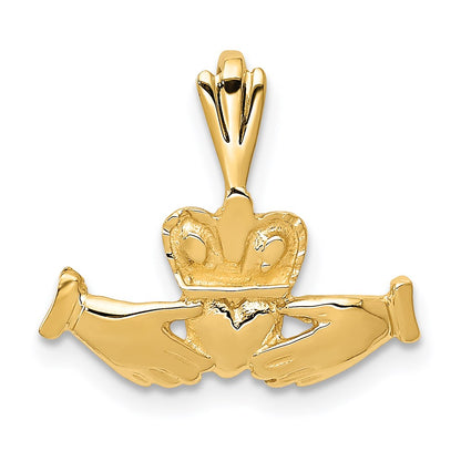 14K Yellow Gold Claddagh Charm