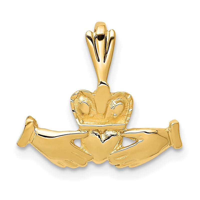 14K Yellow Gold Claddagh Charm