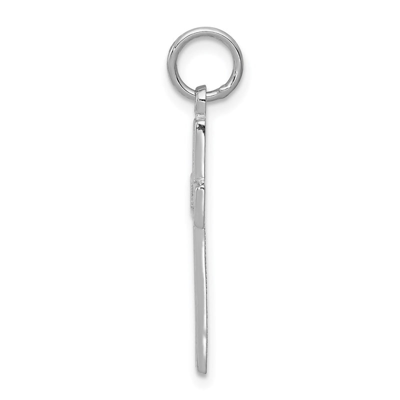 14K White Gold Cross Charm
