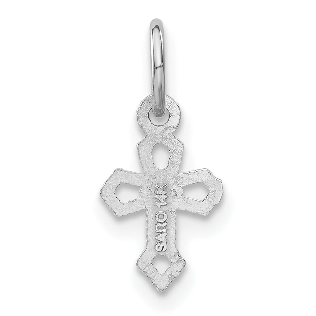14K White Gold Passion Cross Charm