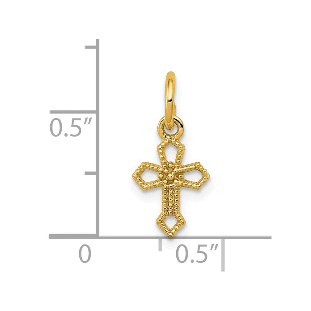14K Yellow Gold Passion Cross Charm