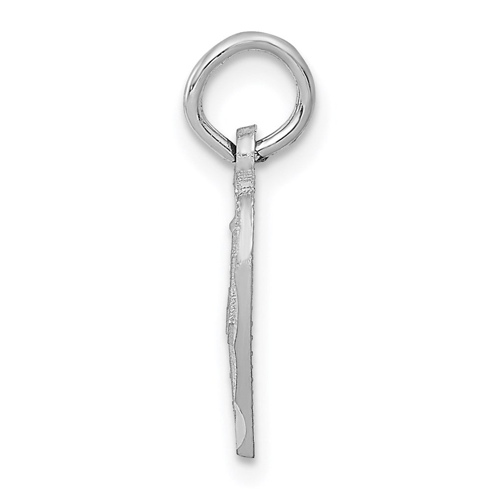14K White Gold Cross In Heart Charm
