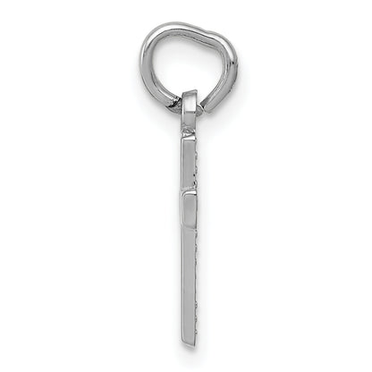 14K White Gold Cross Charm