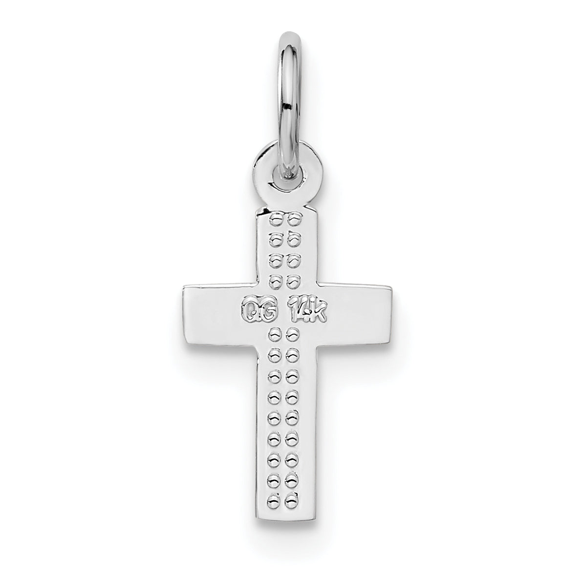 14K White Gold Cross Charm