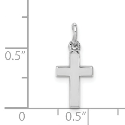 14K White Gold Cross Charm