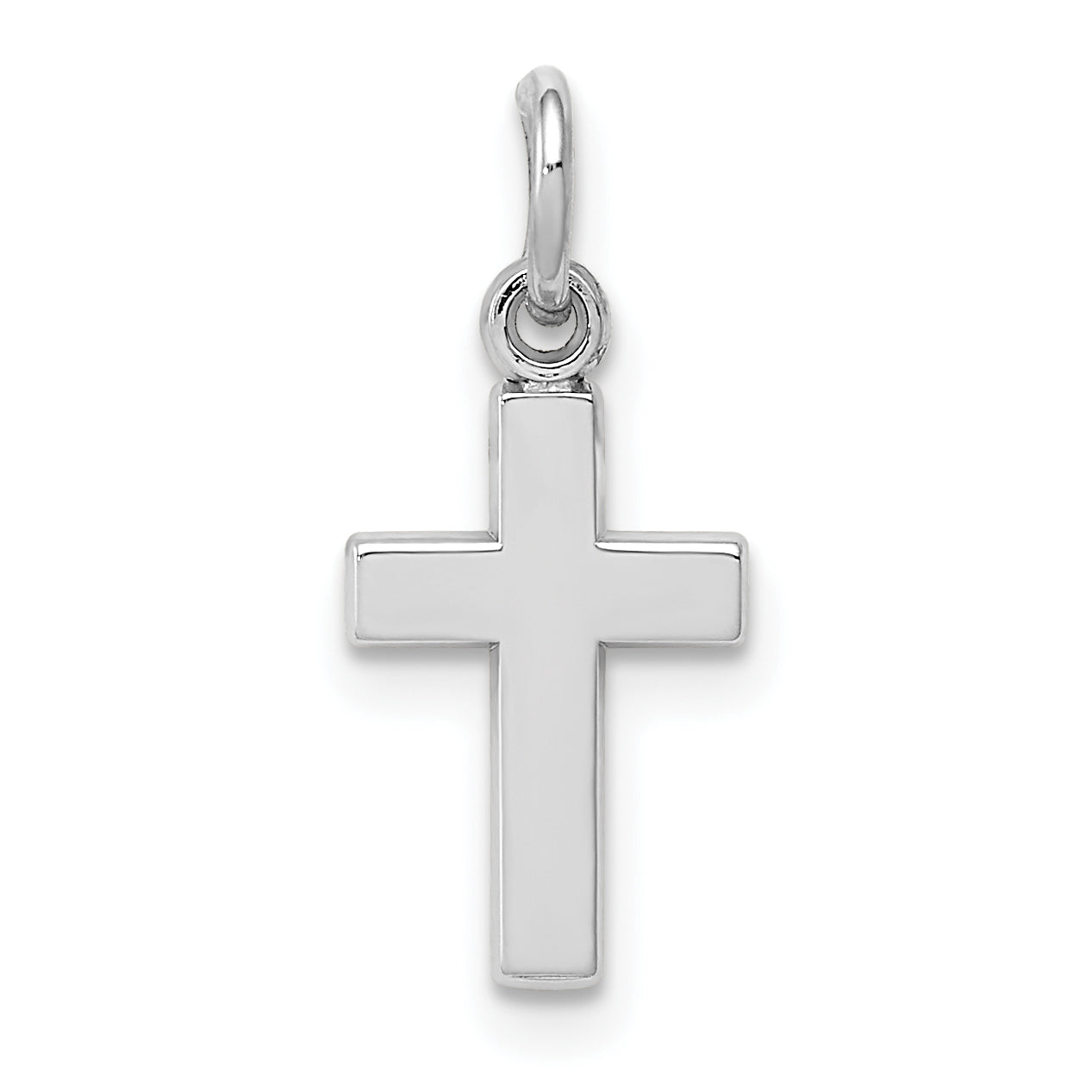 14K White Gold Cross Charm