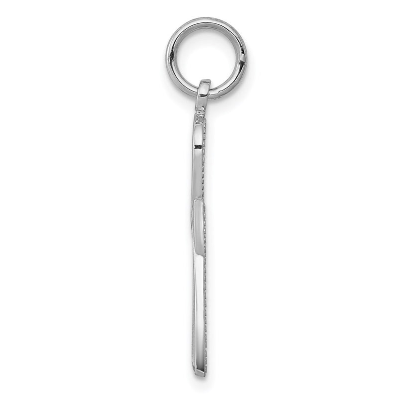 14K White Gold Ankh Cross Charm