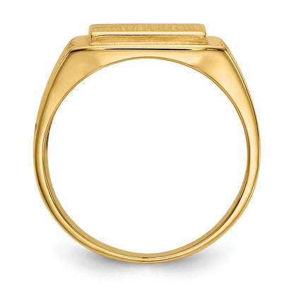 14K Yellow Gold 11.5x11.0mm Open Back Mens Signet Ring