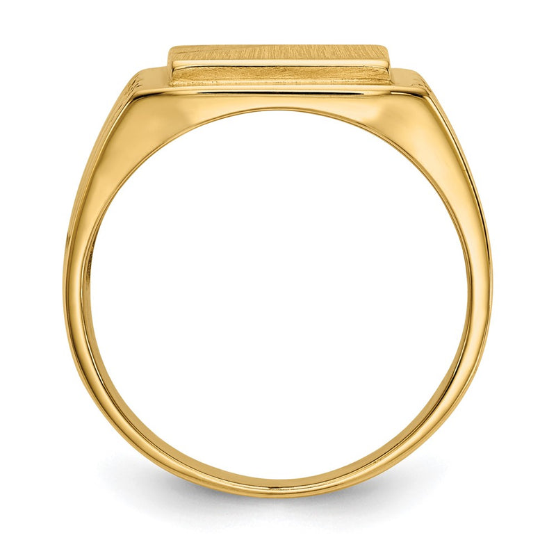 14K Yellow Gold 11.5x11.0mm Open Back Mens Signet Ring
