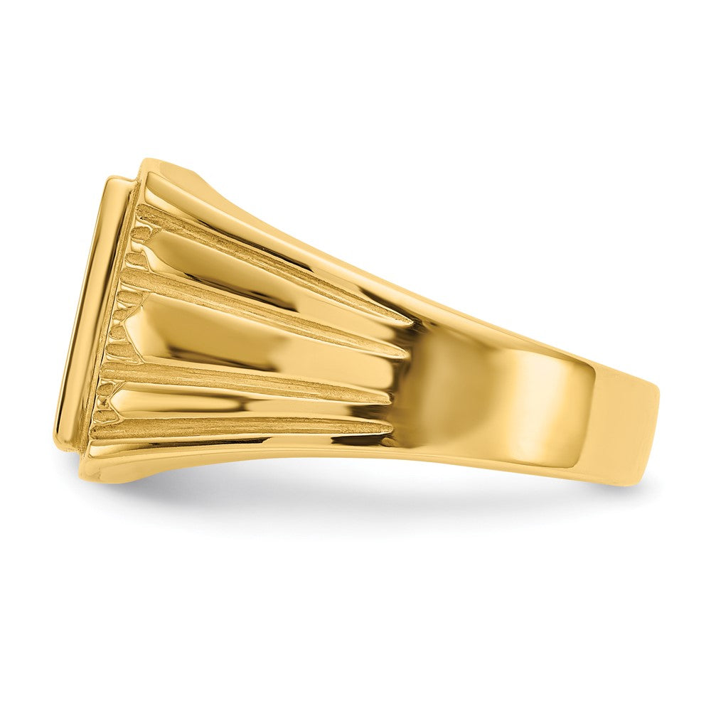 14K Yellow Gold 11.5x11.0mm Open Back Mens Signet Ring