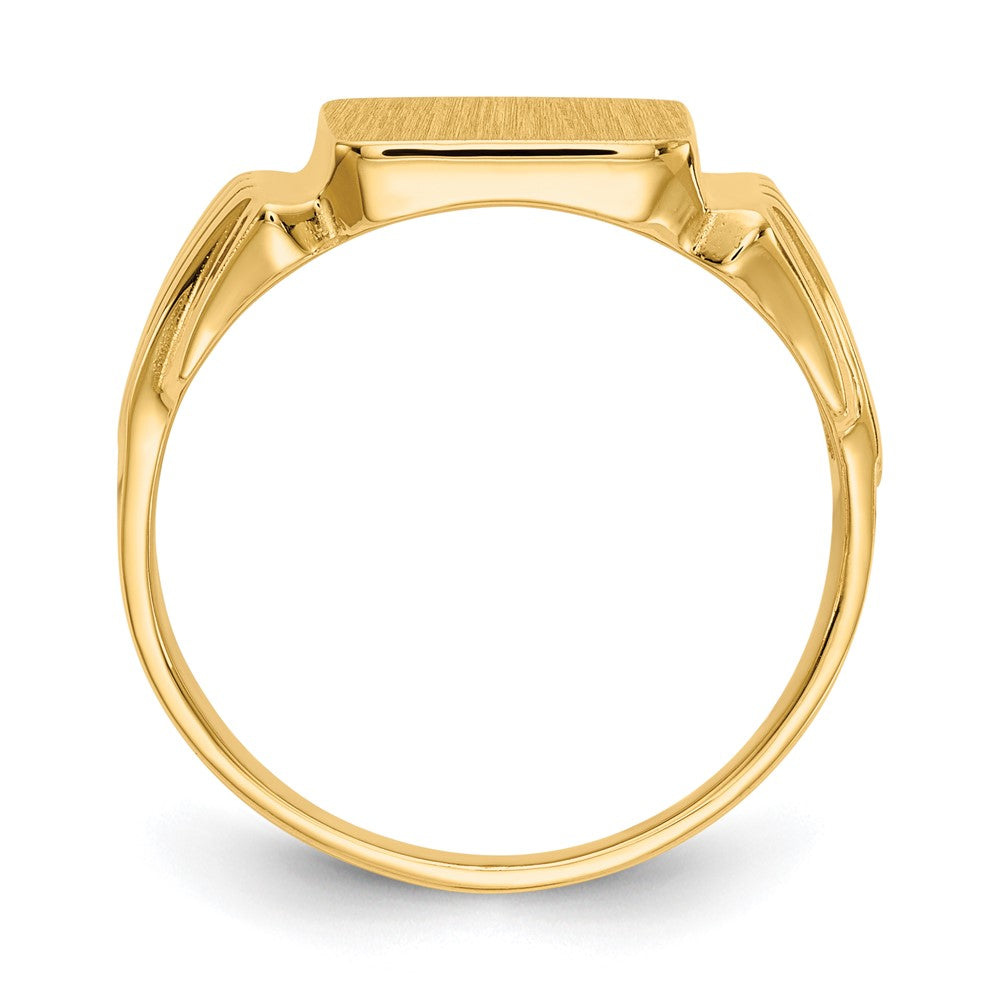 14K Yellow Gold 10.5x10.0mm Open Back Mens Signet Ring
