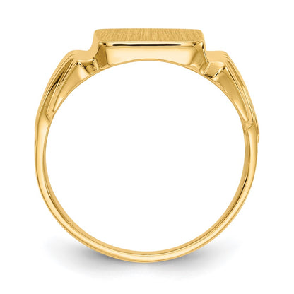 14K Yellow Gold 10.5x10.0mm Open Back Mens Signet Ring