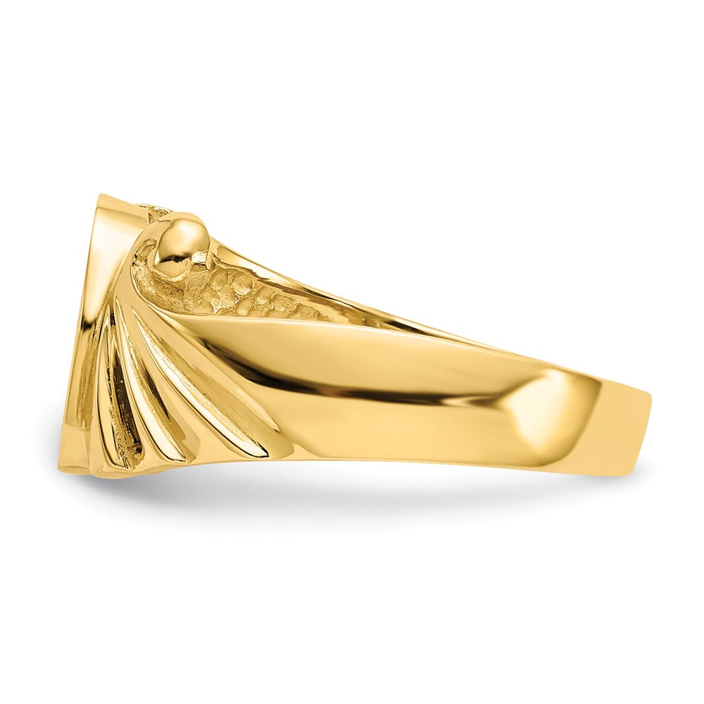 14K Yellow Gold 8.5x10.0mm Open Back Signet Ring