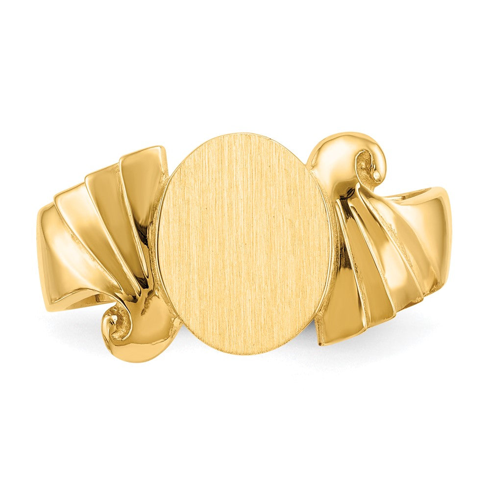 14K Yellow Gold 8.5x10.0mm Open Back Signet Ring
