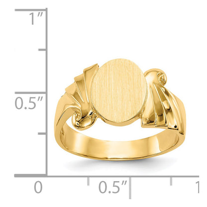 14K Yellow Gold 8.5x10.0mm Open Back Signet Ring