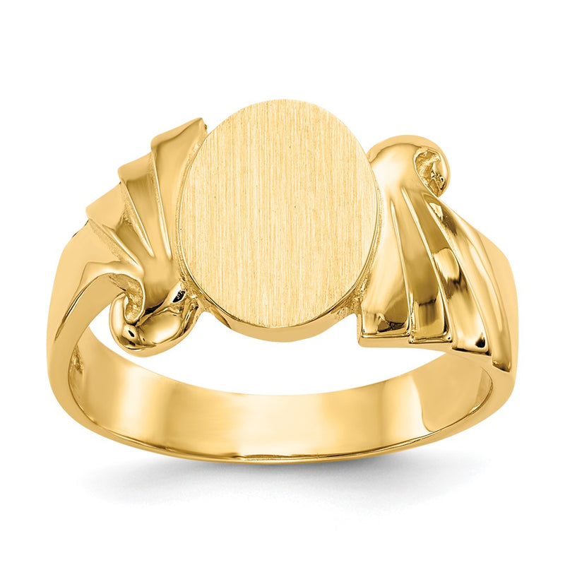 14K Yellow Gold 8.5x10.0mm Open Back Signet Ring