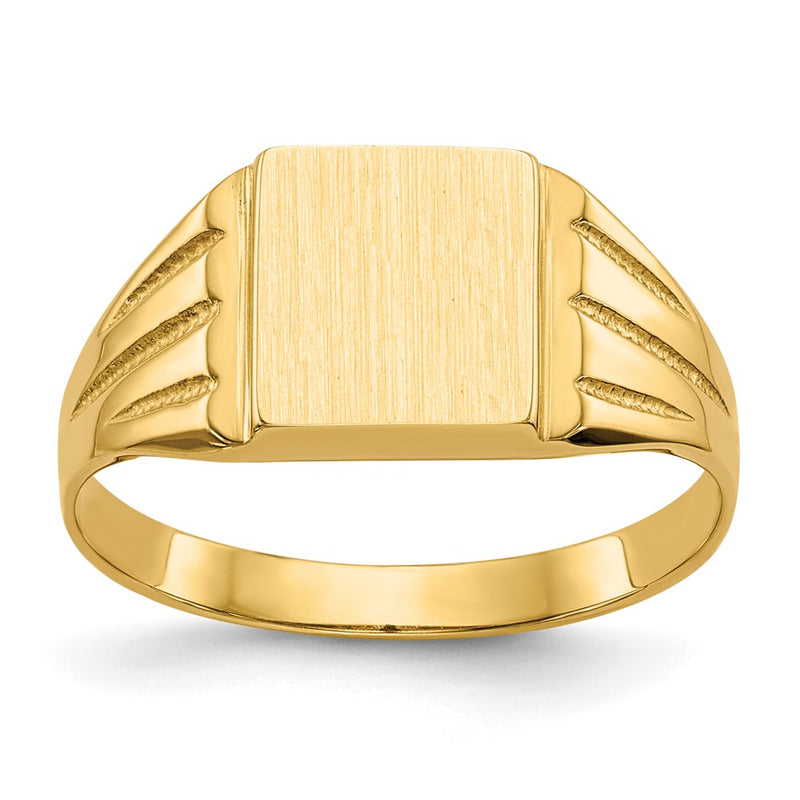 14K Yellow Gold 9.0x8.0mm Open Back Signet Ring