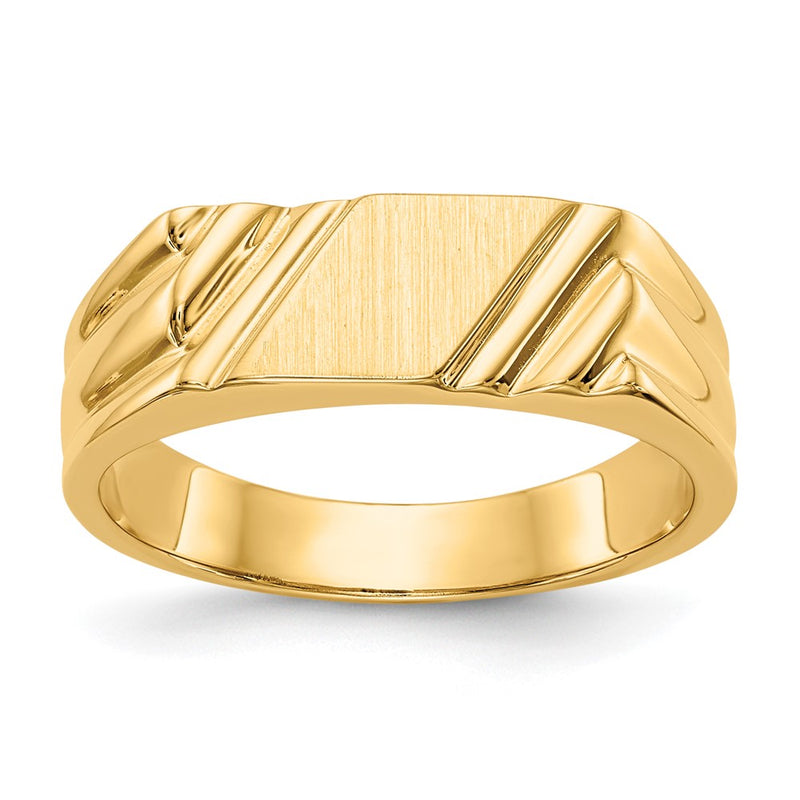 14K Yellow Gold 5.5x5.5mm Open Back Signet Ring