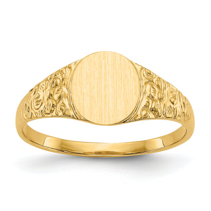 10K Yellow Gold 8.0X7.0mm Closed Back Signet Ring