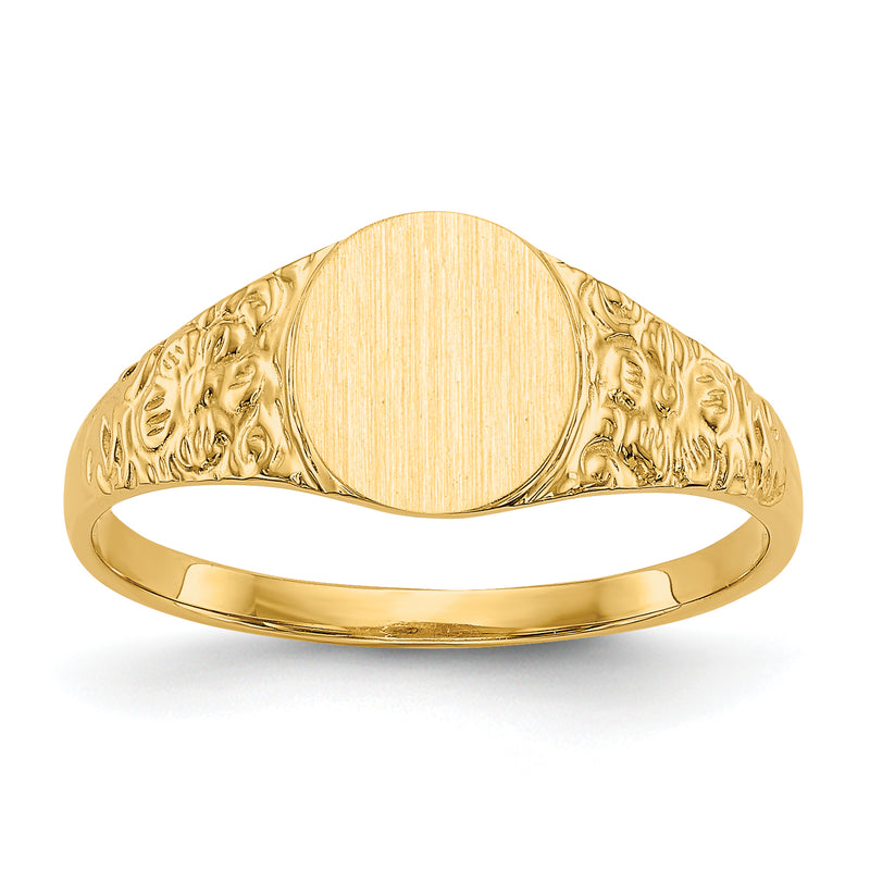 10K Yellow Gold 8.0X7.0mm Closed Back Signet Ring