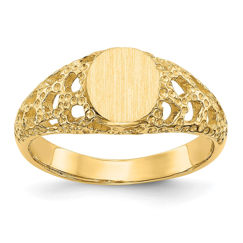 10K White Gold Signet Ring