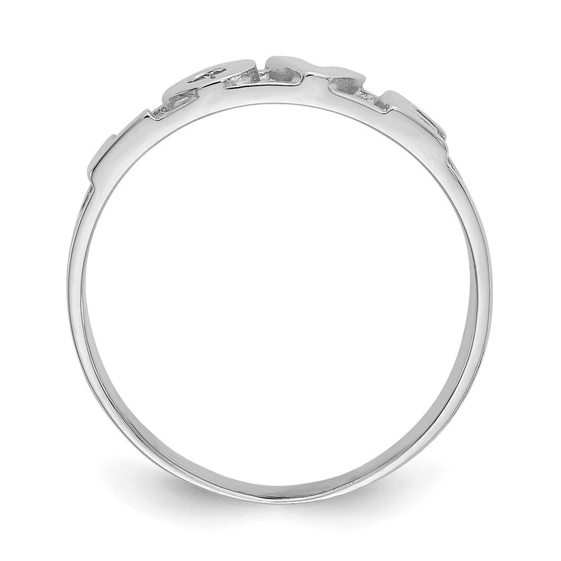 14K White Gold Love Ring