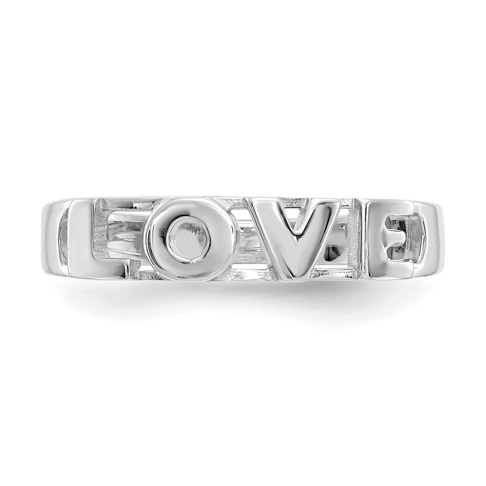 14K White Gold Love Ring