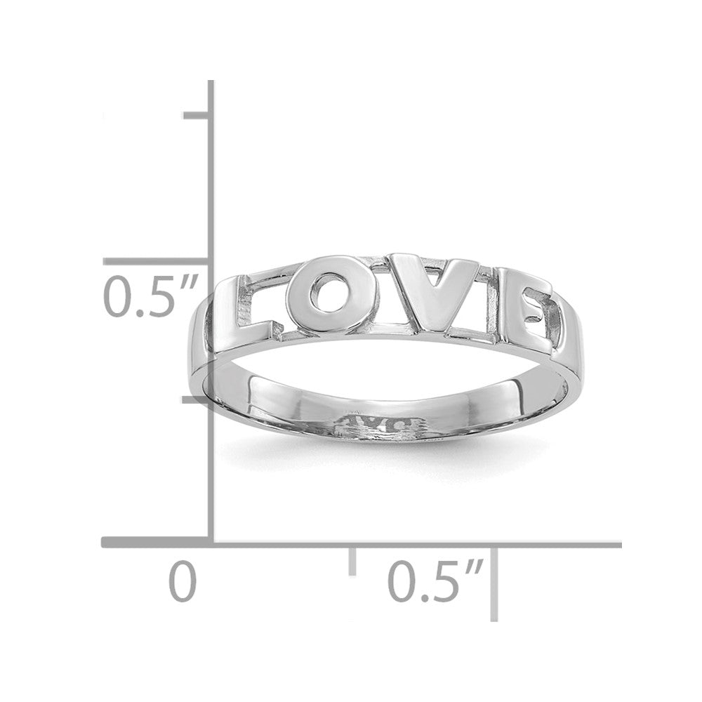 14K White Gold Love Ring