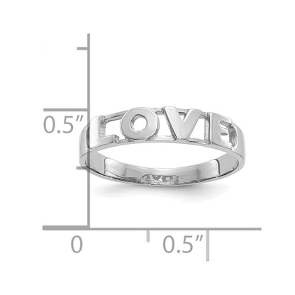 14K White Gold Love Ring